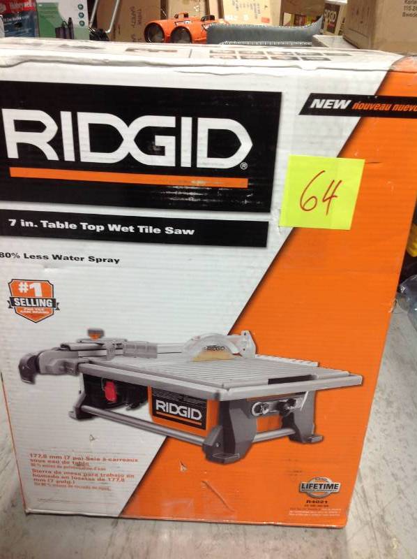 RIDGID 120-Volt 7 in. Table Top Wet Tile Saw USED WORKS MISSING FENCE
