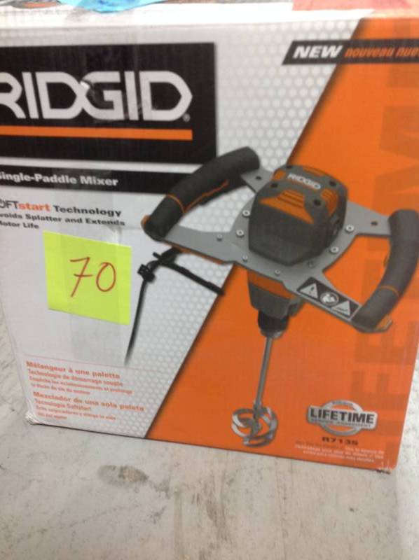 RIDGID Single-Paddle Mixer  Open box in like new condition