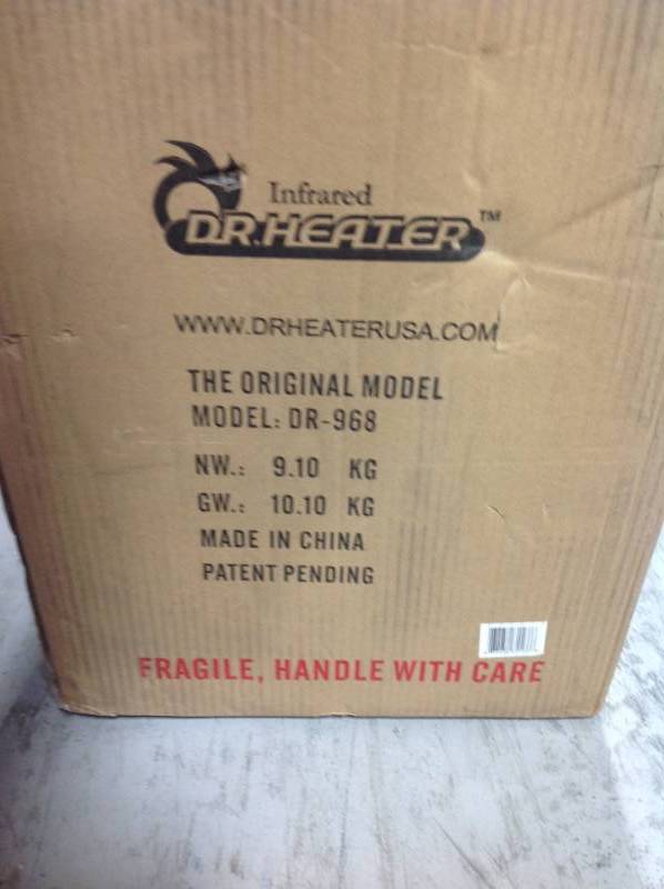 Dr Infrared Heater Original 1500-Watt Infrared Portable Space Heater with Dual Heating System  Open box in like new condition