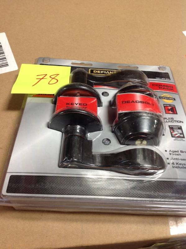 Defiant Naples Aged Bronze Entry Lever and Single Cylinder Deadbolt Combo Pack  Open box in like new condition