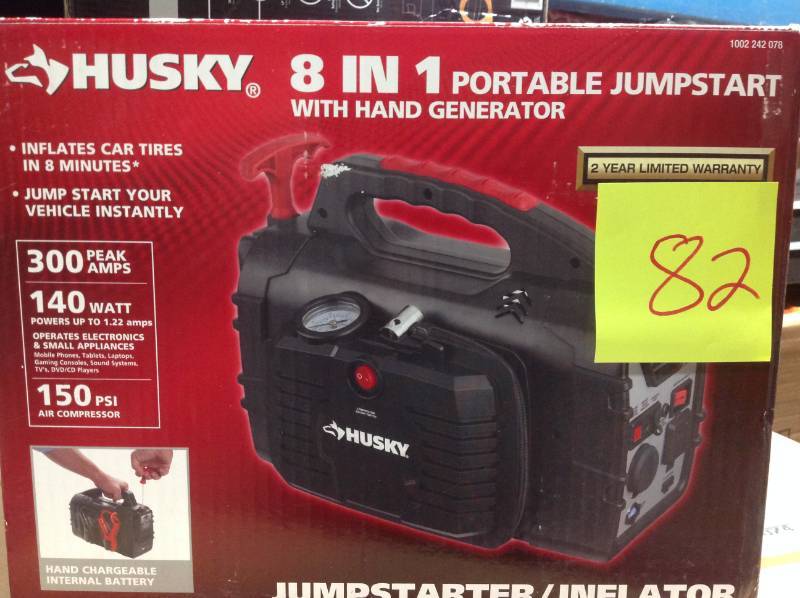 Husky 8-in-1 12-Volt Power SourceJumpstarter  Open box in like new condition