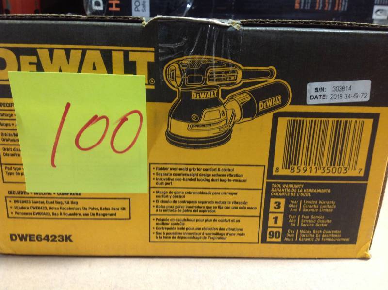 DEWALT 3 Amp Corded 5 in. Variable Speed Random Orbital Sander WORKS USED