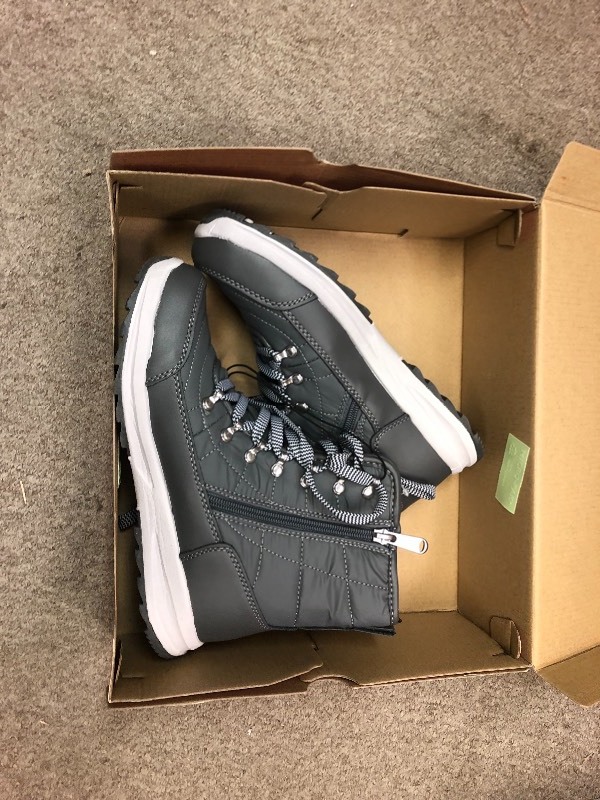 Weatherproof Womens Katie Water Resistant Sneaker BOOTS W Side ZIPPER Grey 7 not used