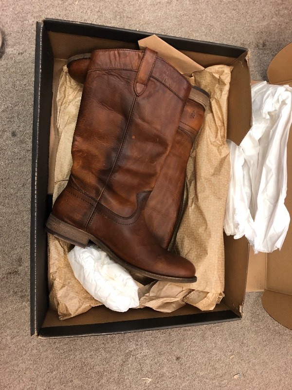 FRYE Womens Melissa Pull-On Cognac Washed Oiled Vintage, 6.5 US not used