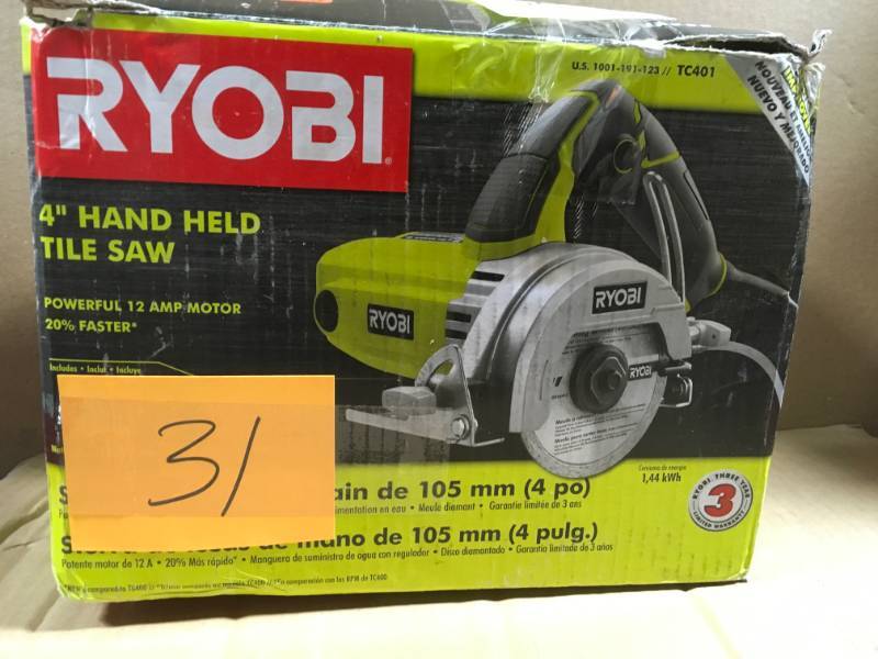 lot 31 image: Ryobi 4 in. Tile Saw in good condition