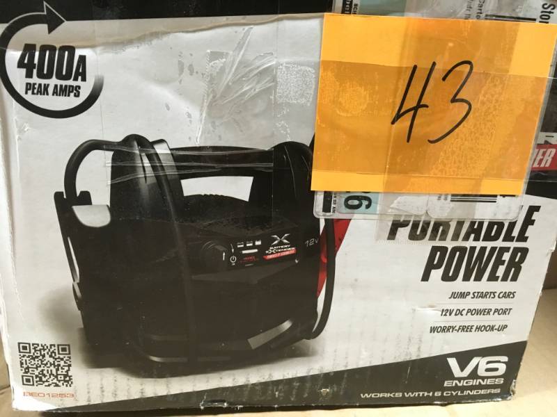 lot 43 image: Schumacher Battery Extender 12-Volt, 400 Amp Battery Jump Starter USED in good condition
