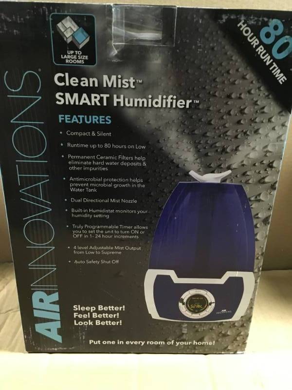 lot 56 image: Air Innovations 1.6 Gal. Cool Mist Digital Humidifier for Large Rooms Up To 500 sq. ft. open box in like new condition