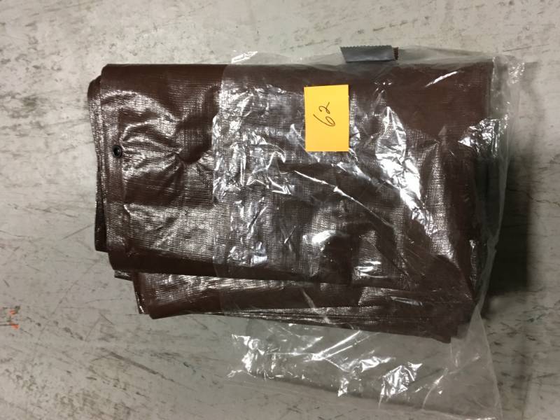lot 62 image: Everbilt 16 ft. x 20 ft. BrownSilver Heavy Duty Tarp not used