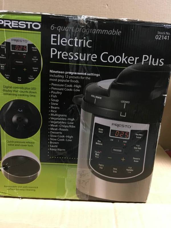 lot 66 image: Presto 6 Qt. Pressure Cooker not used