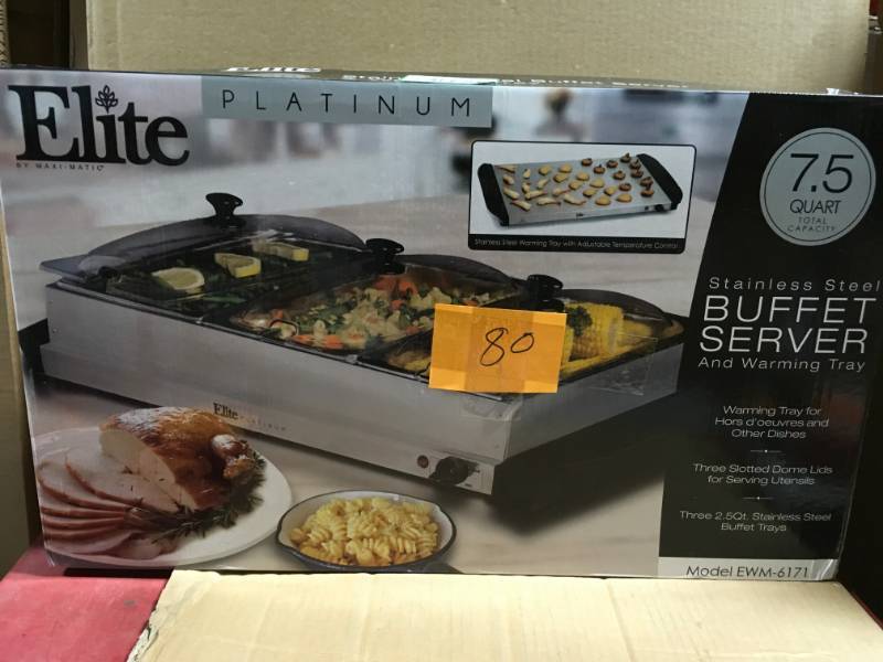 lot 80 image: Elite Platinum Warming Tray open box in like new condition