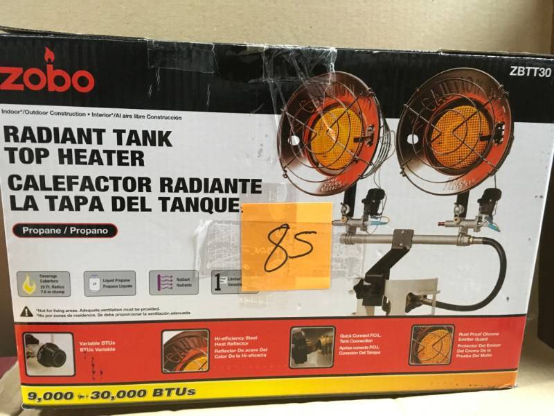 lot 85 image: ZOBO 30,000 BTU Propane Tank Top Heater USED in good condition