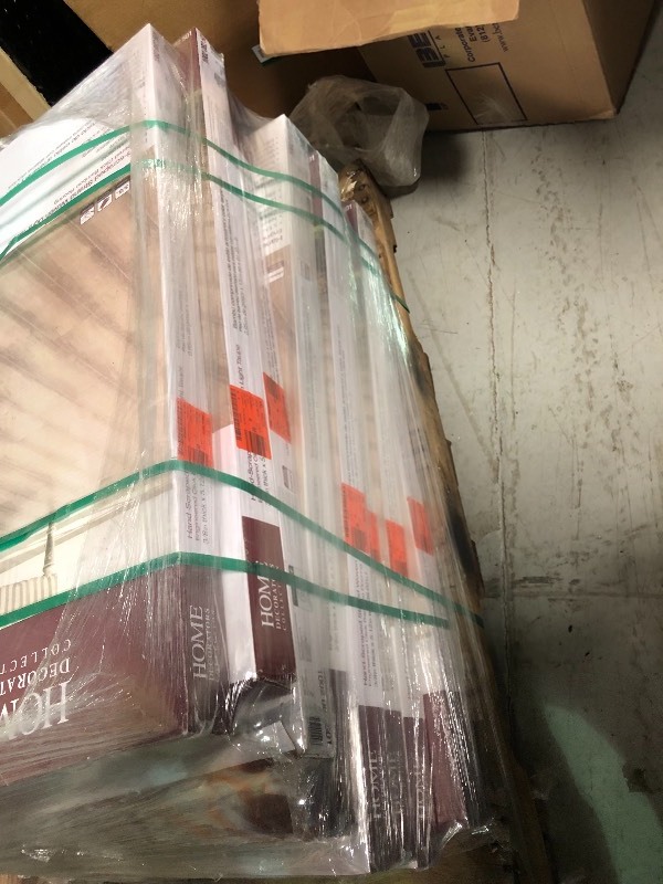lot 108 image: Home Decorators Collection  Hand Scraped Strand Woven Light Taupe 38 in. T x 5-18 in. W x 36 in. L Engineered Click Bamboo Flooring 8 cases not used