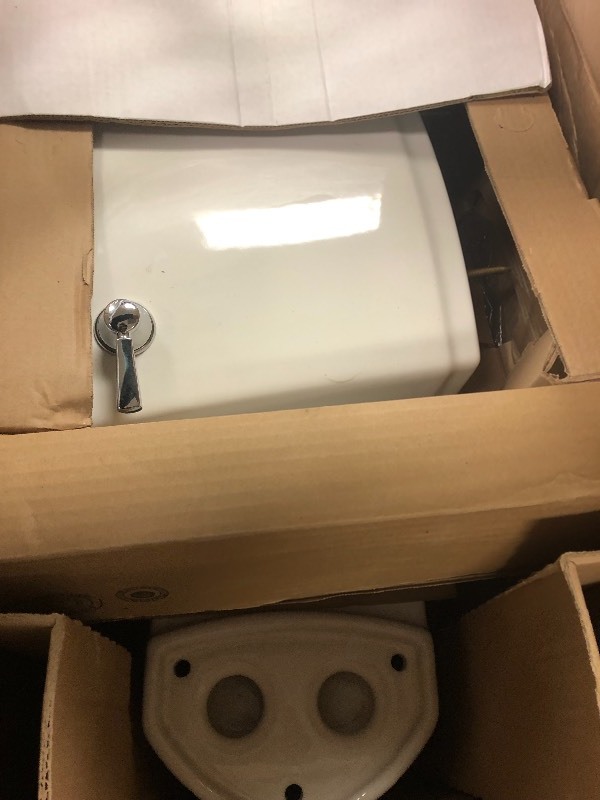 lot 118 image: American Standard  Optum VorMax Complete Tall Height 2-piece 1.28 GPF Elongated Toilet in White with Slow Close Seat  not used