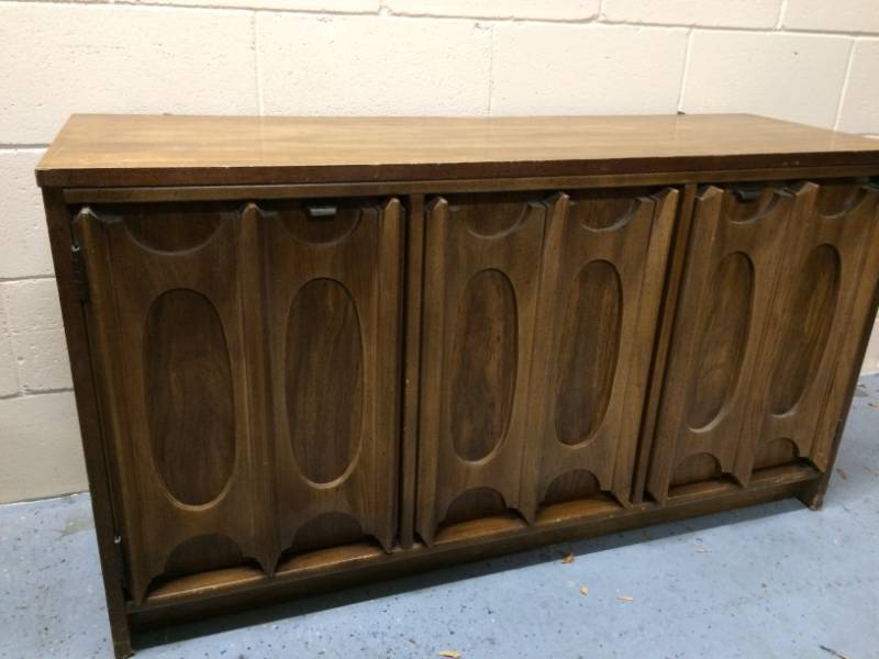 Mid Century Modern Eames Era Brutalist Design Credenza Cabinet