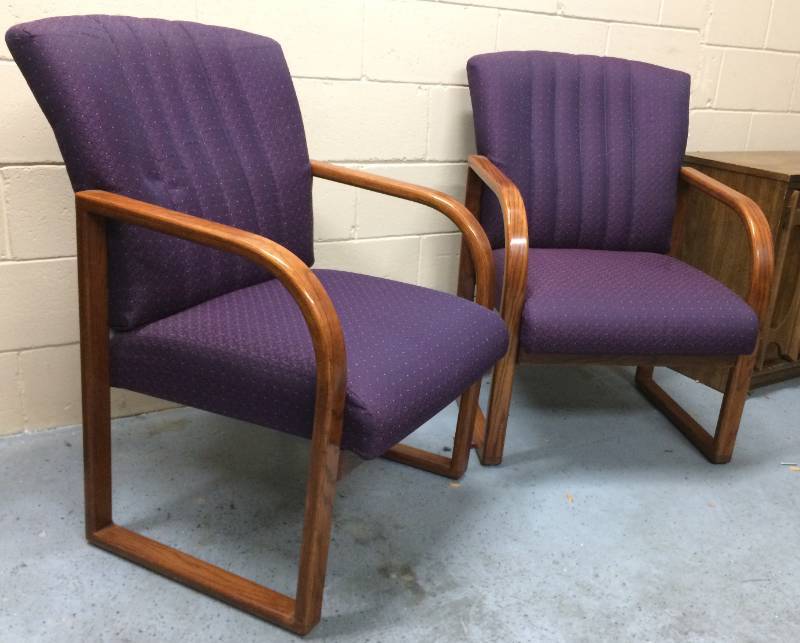 INNOVATIVE SEATING OFFICE SLED BASE UPHOLSTERED GUEST SIDE CHAIRS - GOOD CONDITION - NO STAINS NO TEARS