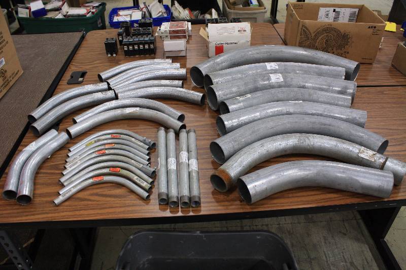 lot 8 image: Metal & Steel Conduit & Tubing 45Deg 90Deg Large Variety  New 32 pieces