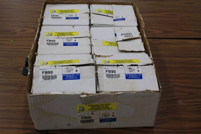 lot 31 image: 6 Qty Celing Fan & Light Fixture Mounting Kit w Box