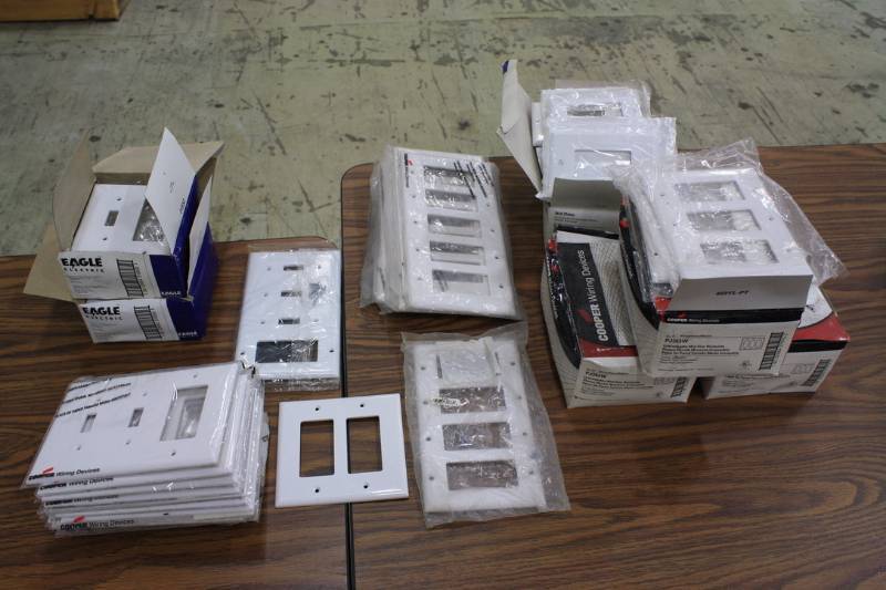 lot 39 image: White Wall Plates Decorator Switches & Toggles  Large Variety 126 qty