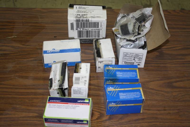 lot 55 image: Leviton All New Plugs, Receptacles  New 18 Qty