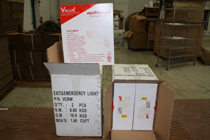 lot 61 image: Exit and Emergency Lights  New 4 Qty