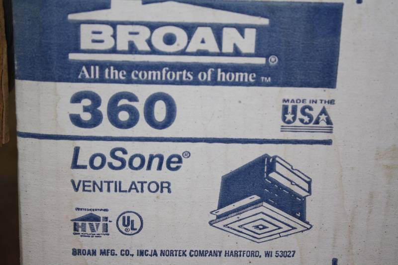 lot 73 image: Broan Ventilator  New