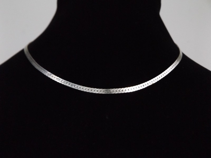 .925 Sterling Silver Snake Link Necklace