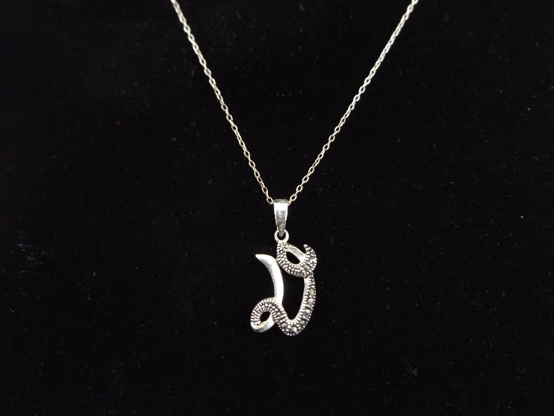 .925 Sterling Silver Letter D Pendant Necklace