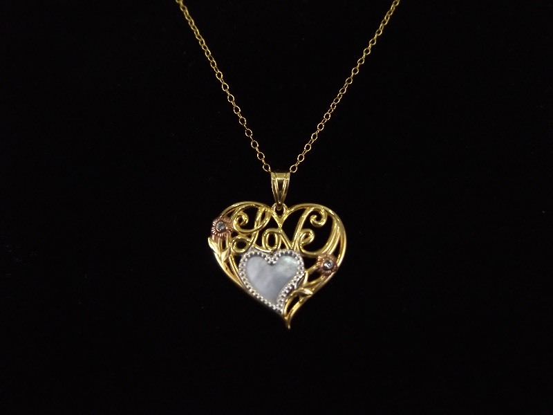 Gold Washed .925 Sterling Silver Heart Pendant Necklace
