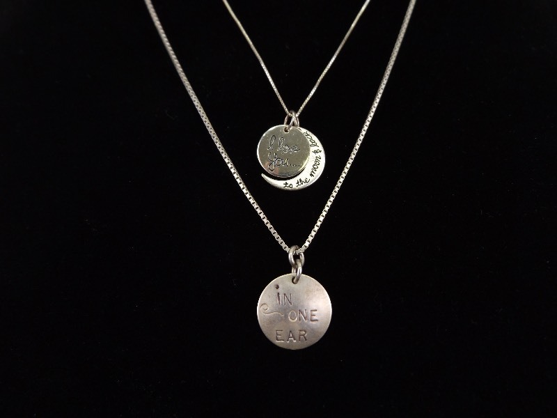 2 - .925 Sterling Silver Charm Necklaces