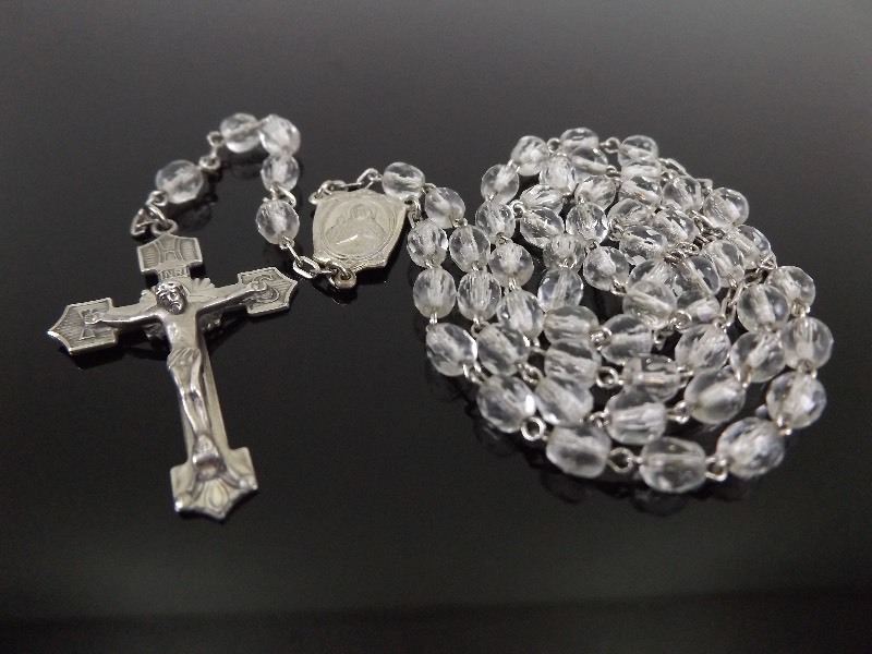 .925 Sterling Silver Crystal Bead Rosary&nbsp