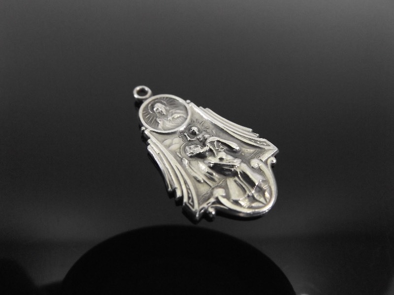 .925 Sterling Silver St. Christopher Notify a Priest Pendant&nbsp
