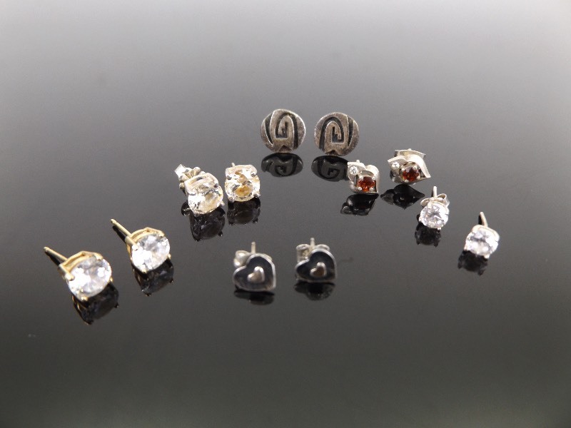 6 - .925 Sterling Silver Post Earrings&nbsp