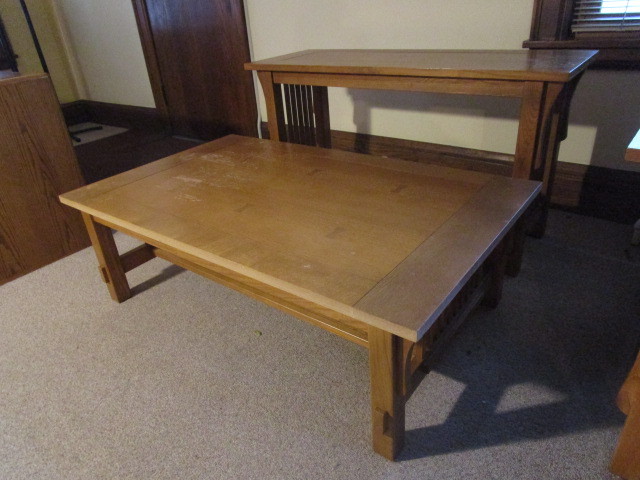 lot 104 image: MISSION STYLE ACCENT TABLES