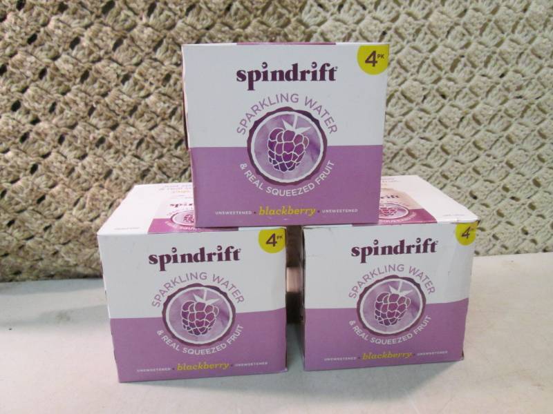3 4-Packs of Spindrift Blackberry S...