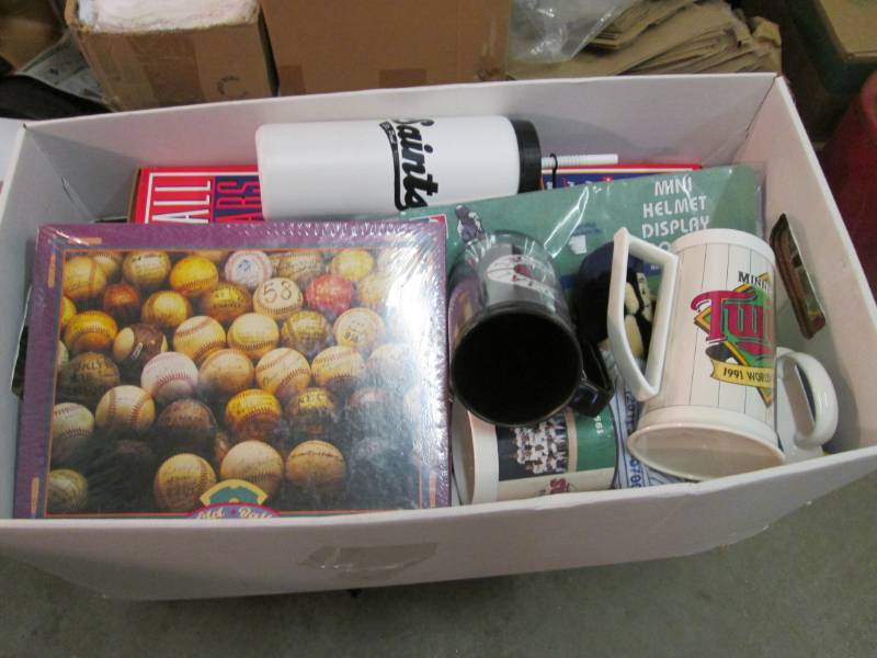 Box Full of Sports Collectables EW6...