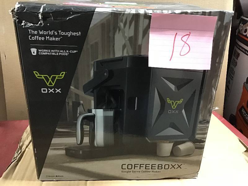 lot 18 image: OXX COFFEEBOXX Single Serve Coffee Maker in Black USED in good condition