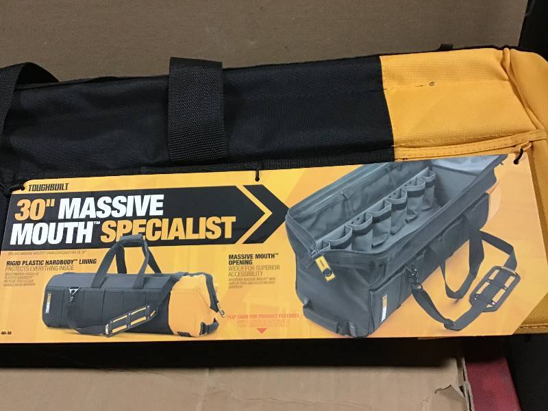 Massive Mouth 30 in. Tool Bag with 65-Pockets in Black Massive Mouth 30 in. Tool Bag with 65-Pockets in Black