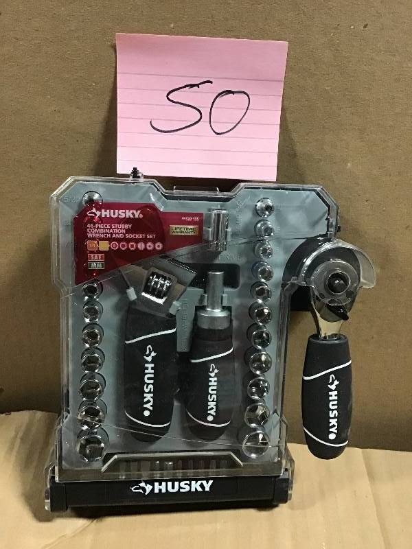 lot 50 image: Husky Stubby Wrench and Socket Set (46-Piece) not used
