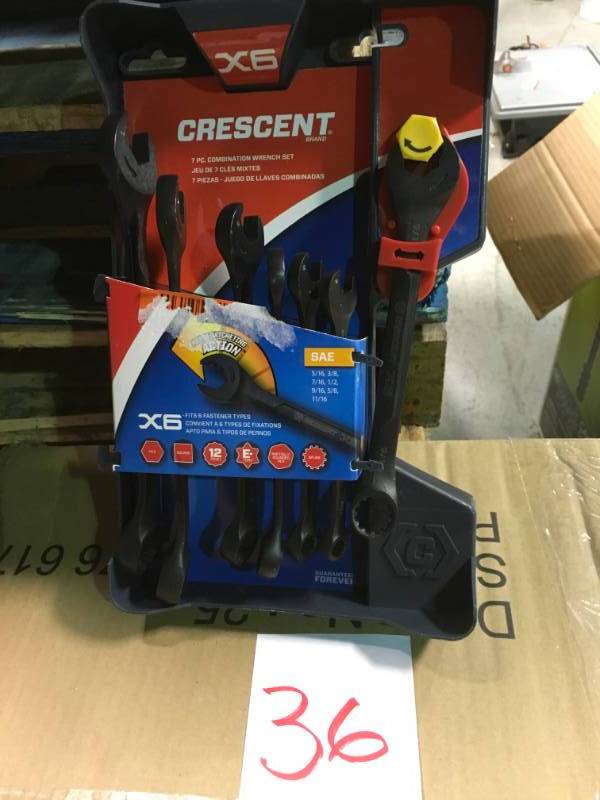Crescent Ratcheting Open-End & Static Box-End, SAE Combination Wrench Set (7-Piece)  in like new condition