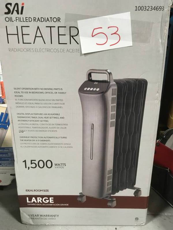 SAI 1,500-Watt Digital Eco-Fin Oil-Filled Radiator with 7-Fins  in like new condition