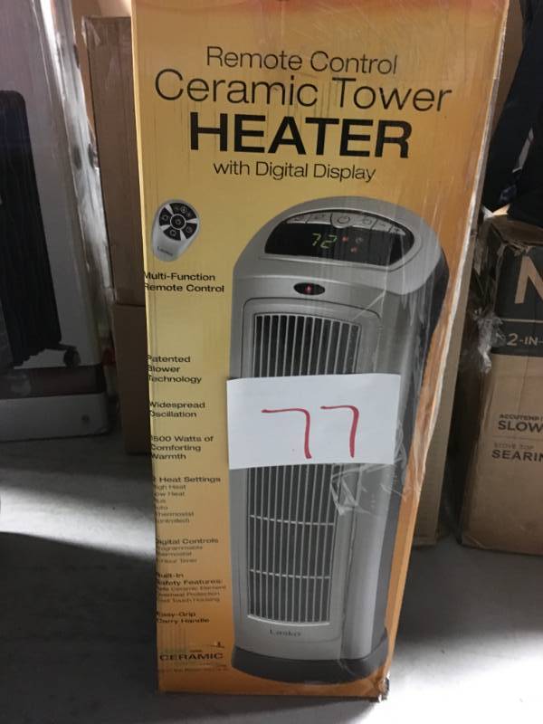 Lasko 23 in. 1500-Watt Ceramic Tower Heater with Digital Display  in like new condition