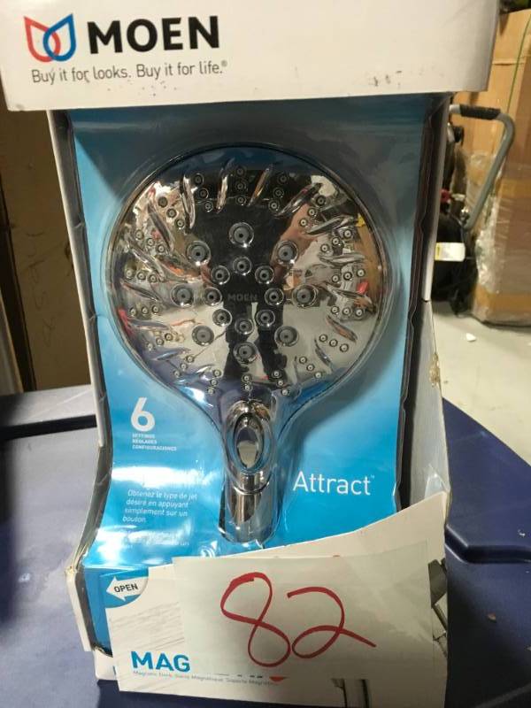 Moen Attract 6-inch 6-Function Hand Shower with Magnetix Docking System in Chrome  in like new condition