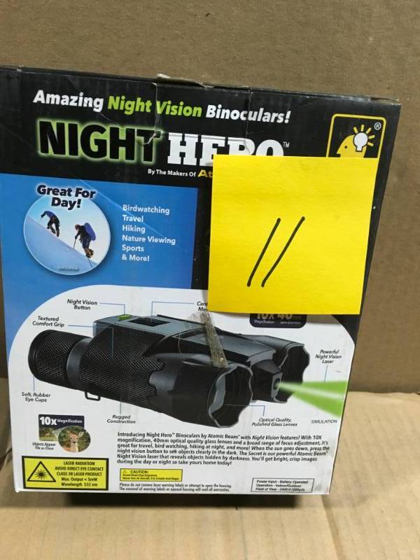 lot 11 image: Night Vision 10x Binocularsin like new condition