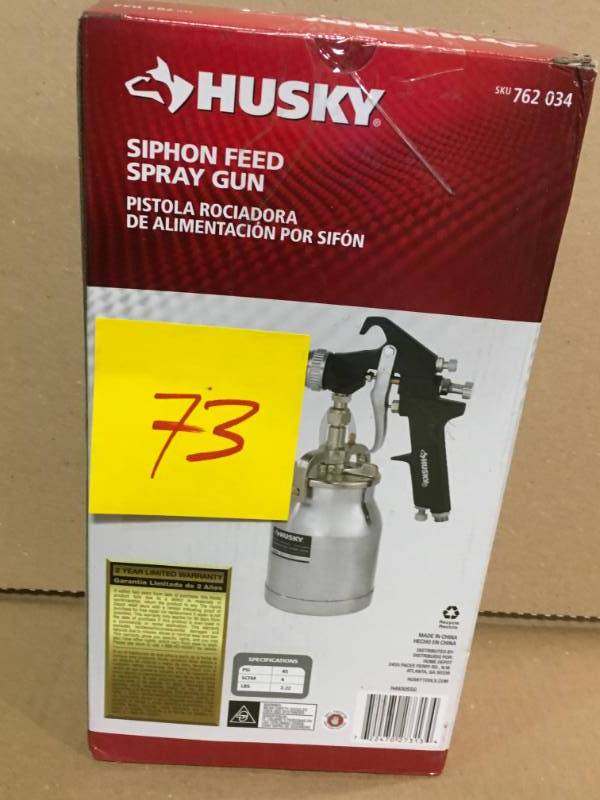lot 73 image: Husky Siphon Feed Spray Gun in like new condition