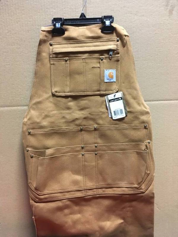 lot 7 image: Carhartt Mens OFA Brown Cotton Apron in like new condition