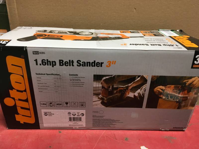 lot 19 image: Triton 110-Volt 3 in. Corded Belt Sander in like new condition