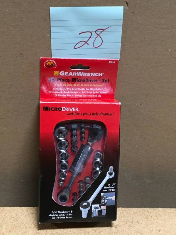 lot 28 image: GearWrench 85035 35 Pc MicroDriver Set in like new condition