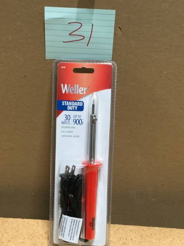 lot 31 image: Weller 30-Watt Red Soldering Iron in like new condition