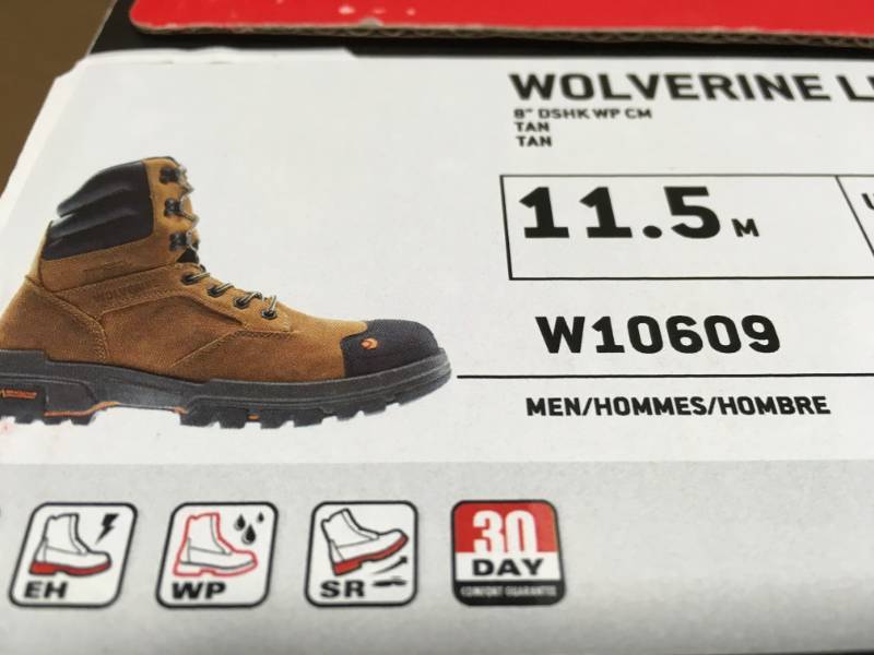 lot 49 image: Mens Wolverine 8 Composite Toe WP Work Boot W10609 SIZE 11.5 M 44.5 EURO not used