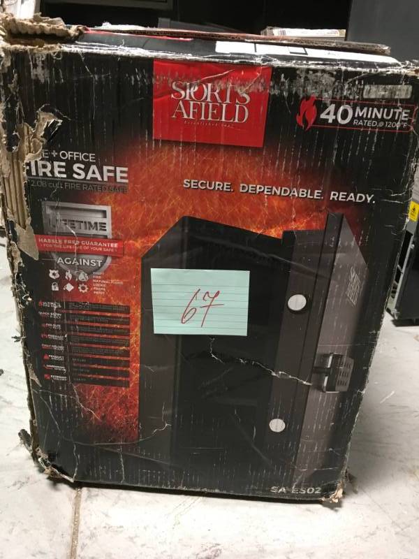 lot 67 image: Sports Afield 2.08 cu. ft. Home and Office Fire Safe in like new condition